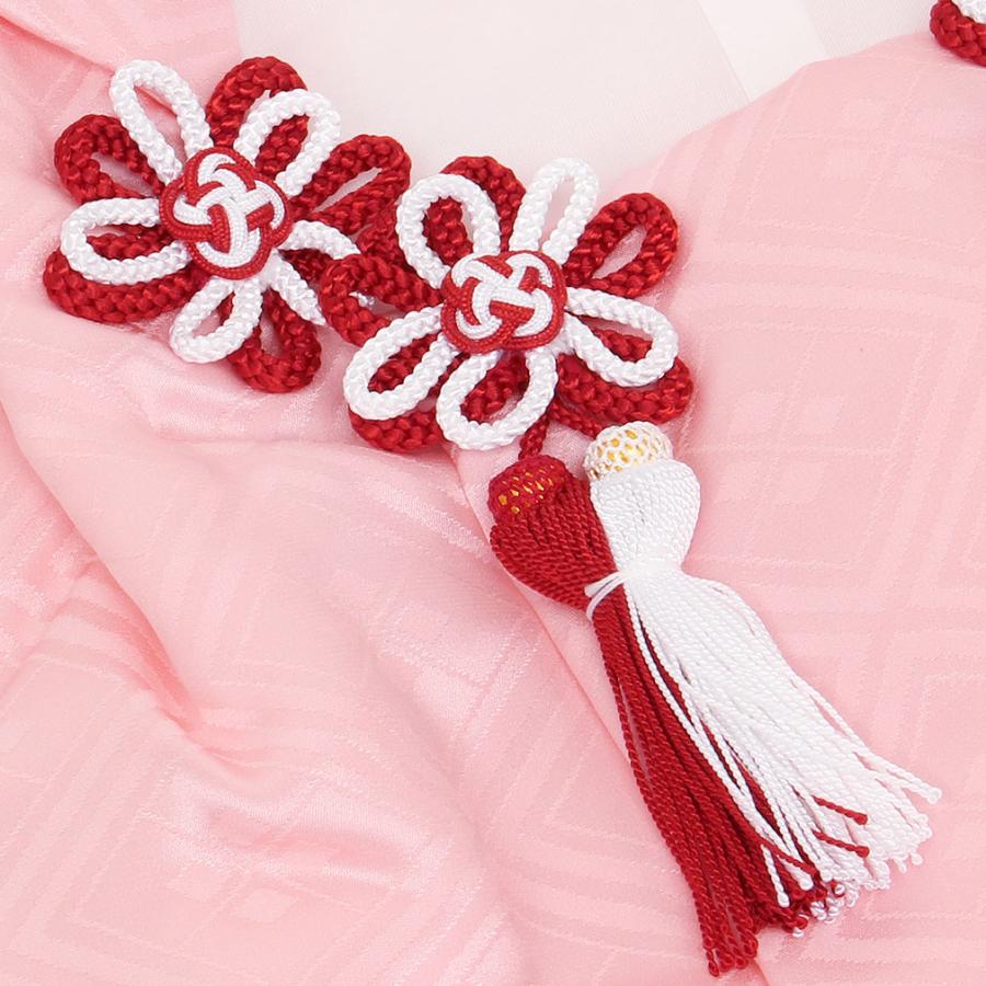 七五三 被布コート 玩具模様 着物 3歳 女の子 単品 正絹 赤 白 桃 日本
