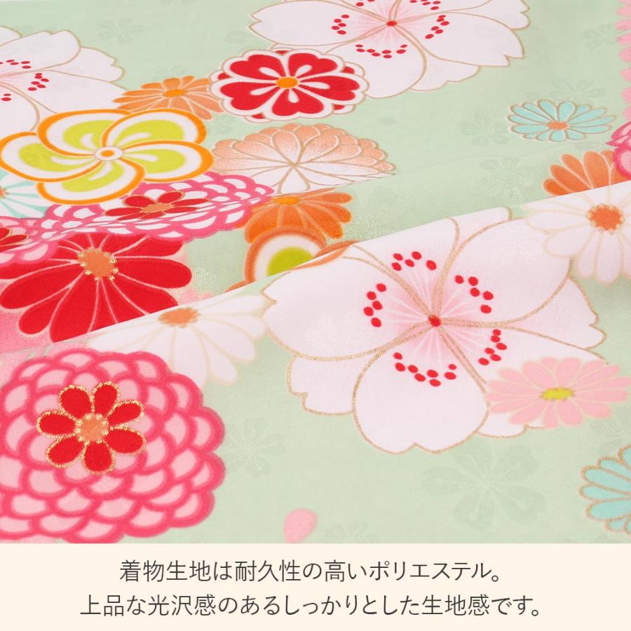 Kisste（キステ） 七五三 着物 3歳 女の子 被布セット 販売 7点 薄黄緑