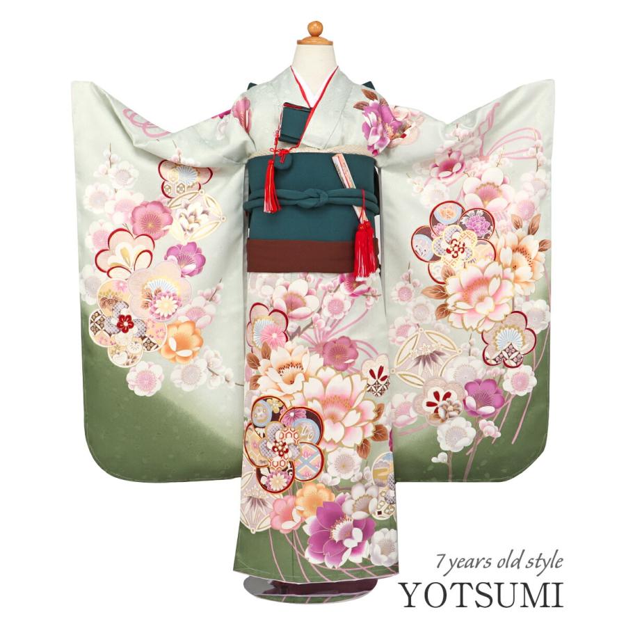 七五三　7歳　8歳　お着物セット 七五三 7歳着物 レンタル フルセット 乙葉 ブランド着物 水色