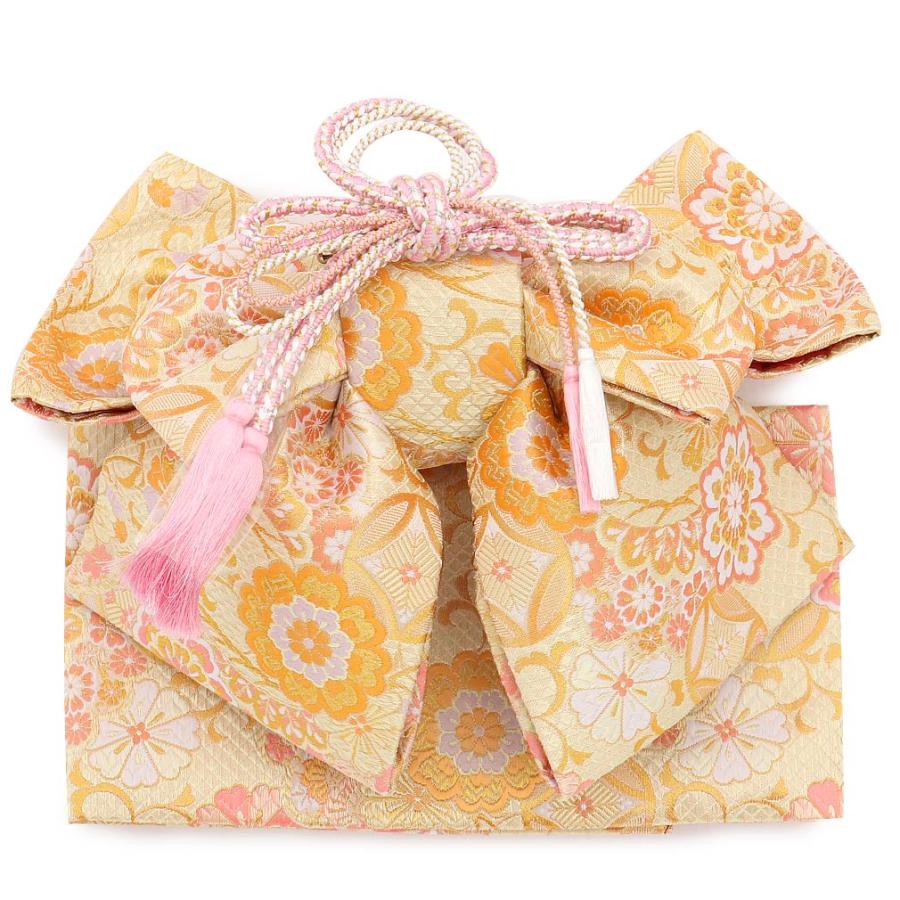 Kisste 七五三 作り帯 帯 7歳 女の子 日本製 大寸 金 花紋 七歳