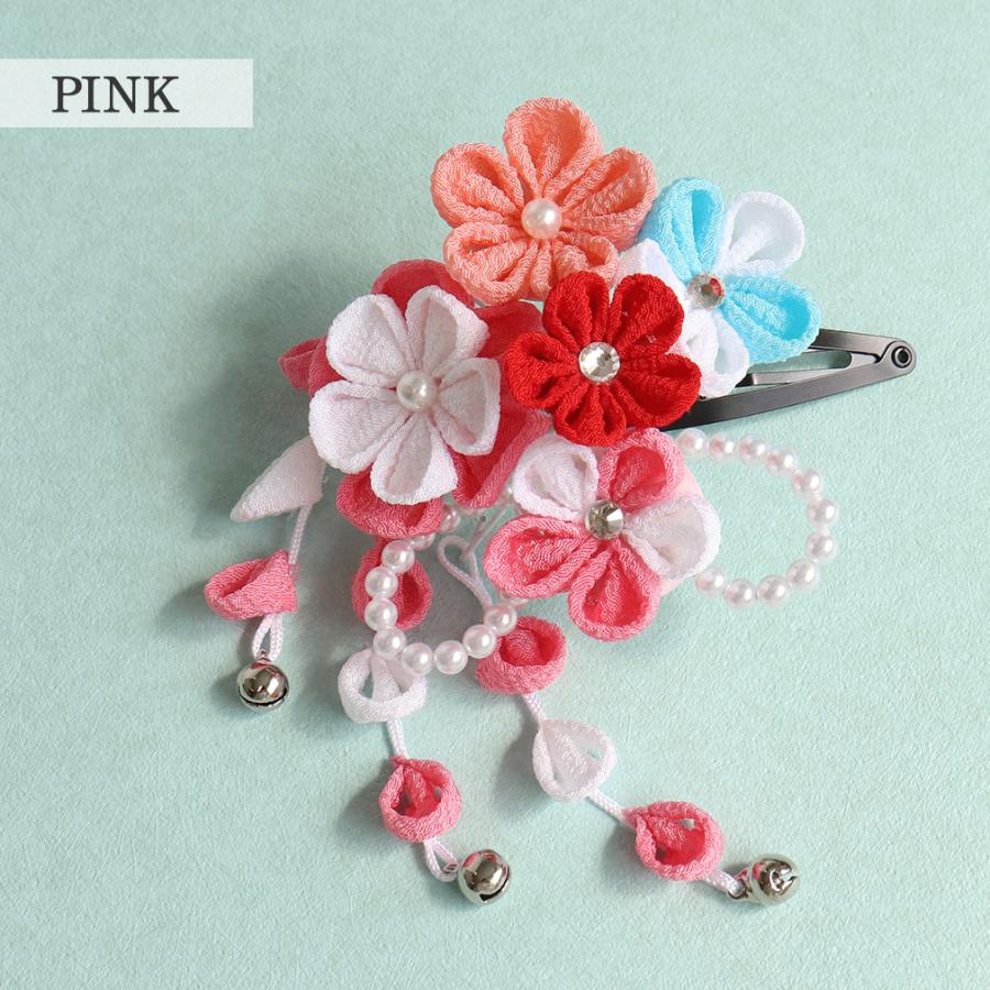 Kisste（キステ） 七五三 髪飾り 3歳 7歳 女の子 1点セット 赤 ピンク