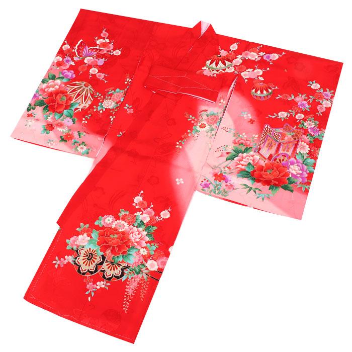 ≪半期決算！MAX10％OFF≫ お宮参り 着物 女の子 産着 赤 鞠 毬 まり 牡丹｜kimono-kisste｜10