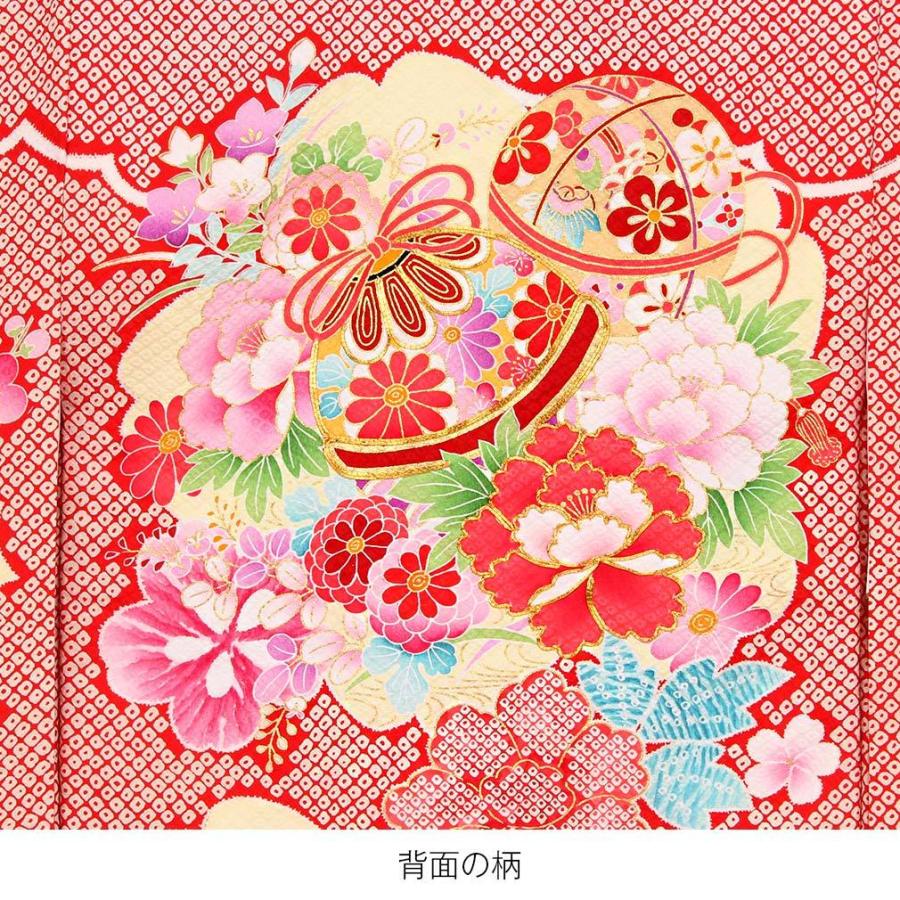 匿名！送料無料！ お宮参り 着物 女の子 服装 赤ちゃん 産着 掛け着 祝い着 初着 赤 鈴 鹿の子 正絹 【NAN9081902891】(32283円)
