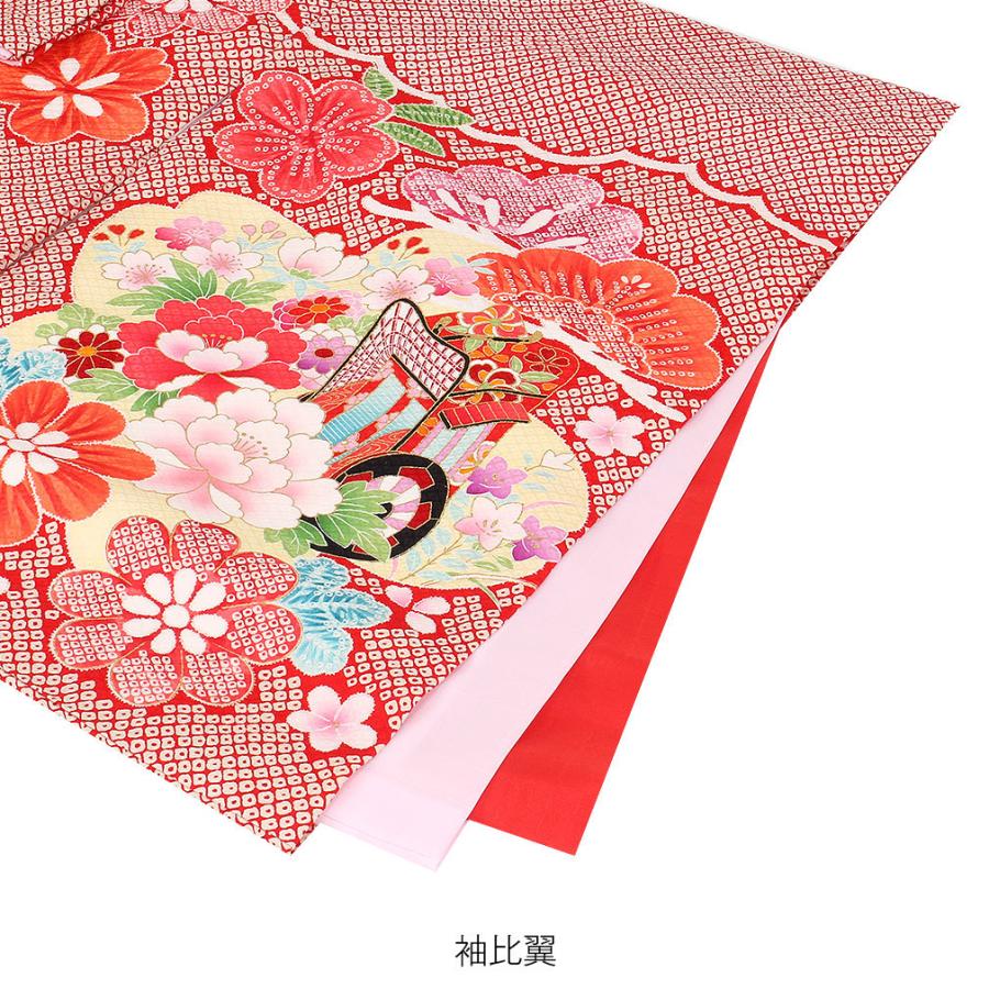 匿名！送料無料！ お宮参り 着物 女の子 服装 赤ちゃん 産着 掛け着 祝い着 初着 赤 鈴 鹿の子 正絹 【NAN9081902891】(32283円)