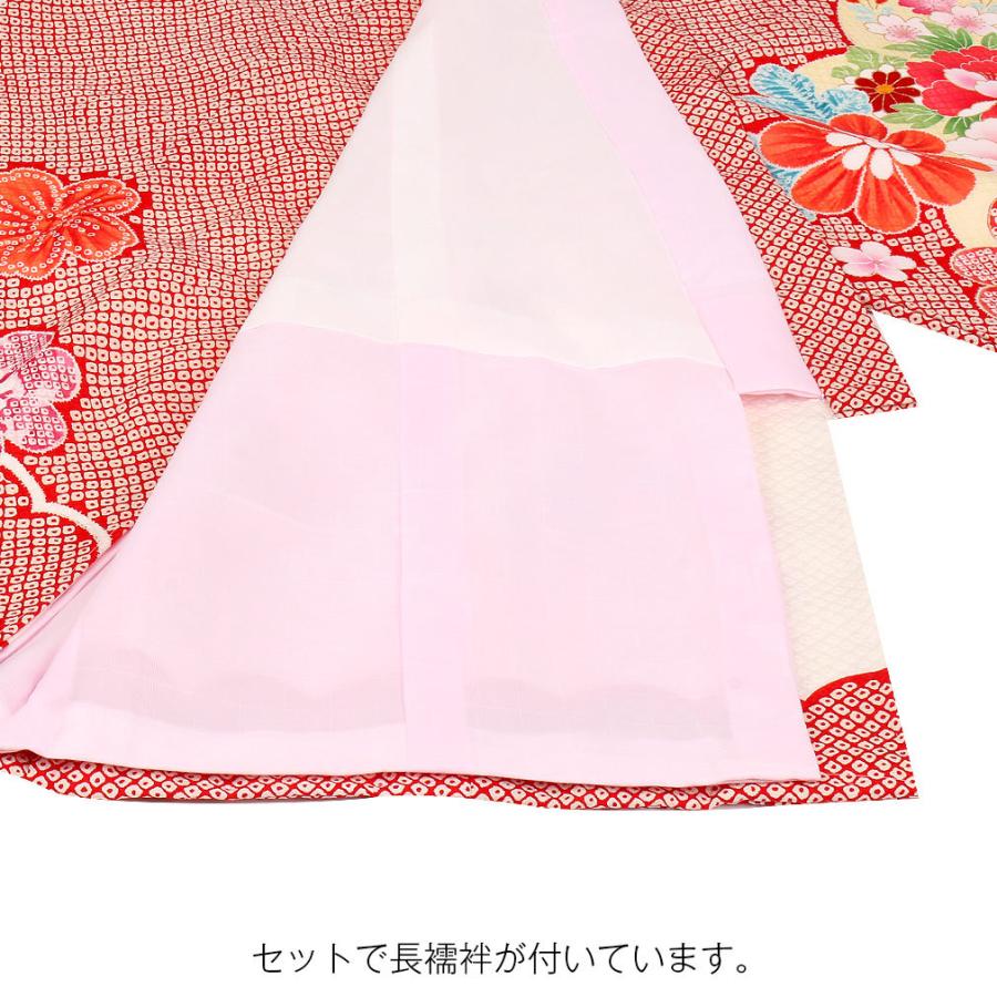 匿名！送料無料！ お宮参り 着物 女の子 服装 赤ちゃん 産着 掛け着 祝い着 初着 赤 鈴 鹿の子 正絹 【NAN9081902891】(32283円)