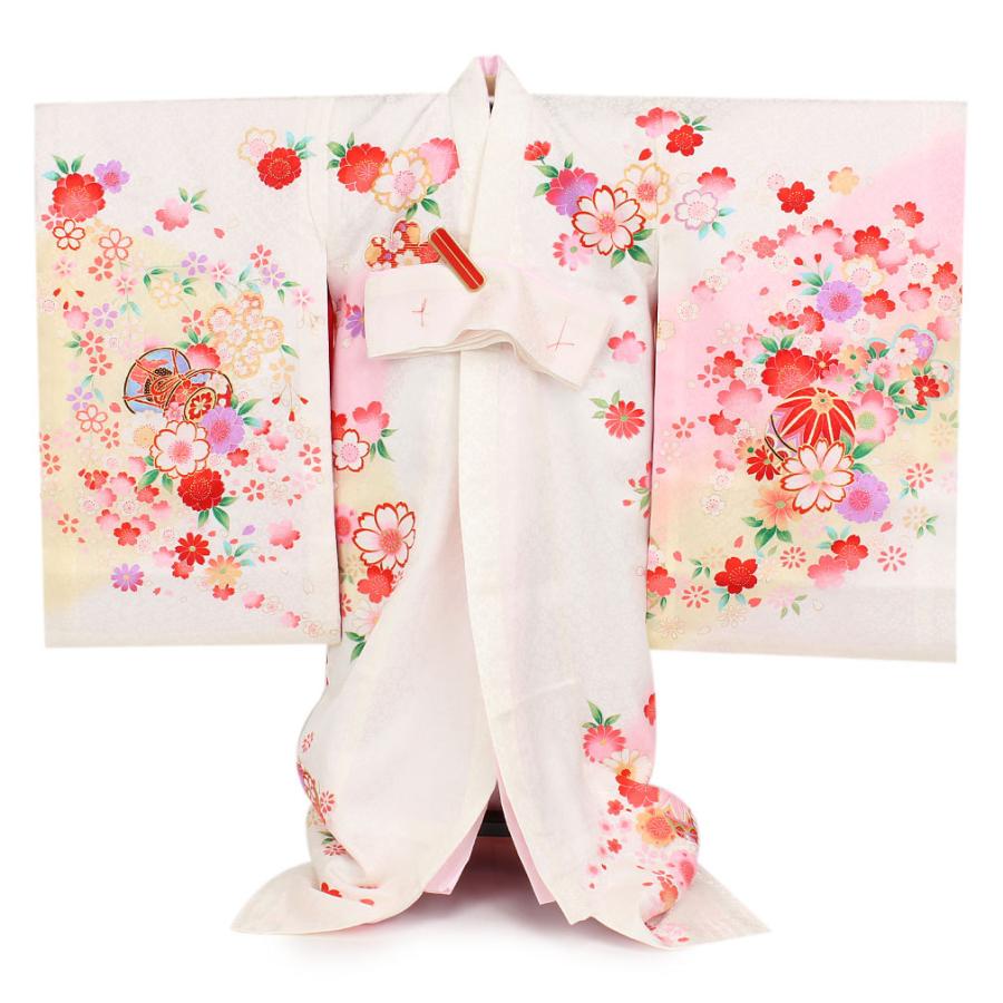 新品 産着 赤ちゃん 服装 女の子 着物 お宮参り 掛け着 祝い着 産着 衣装 服装 赤ちゃん 女の子 着物 お宮参り 掛け着 正絹 桜 花車 白 初着 祝い着 着物 セレモニードレス