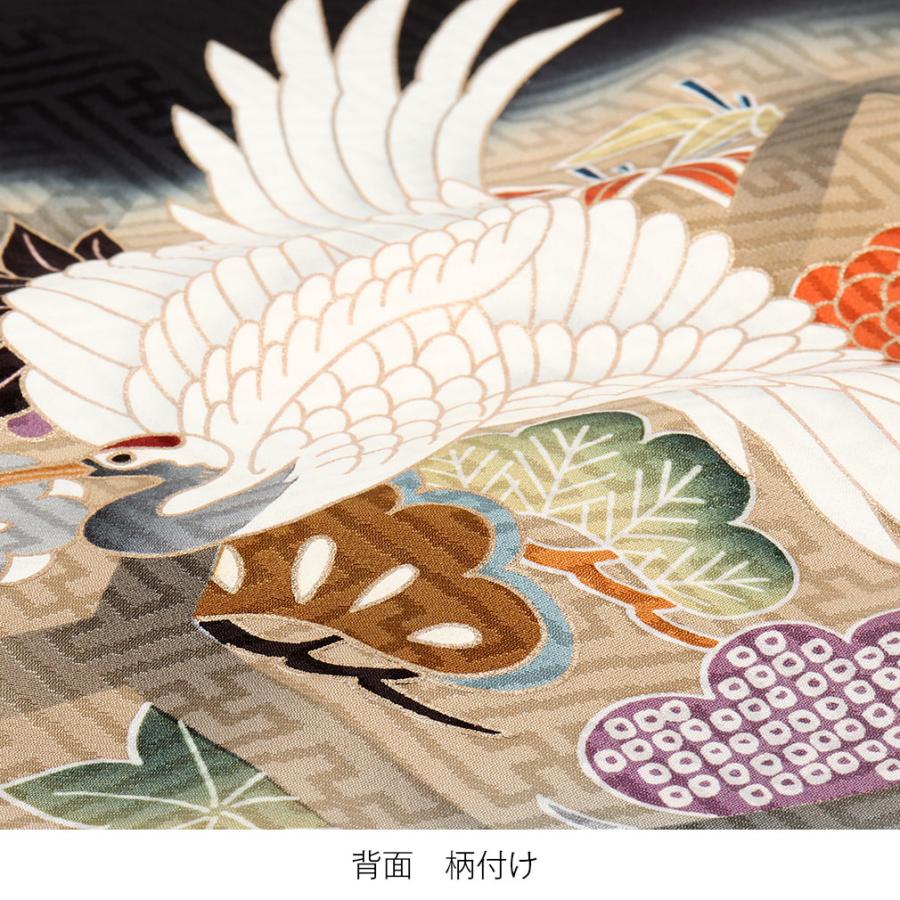 正絹鶴の羽ばたき染め分け金駒刺繍 恐れ入っ