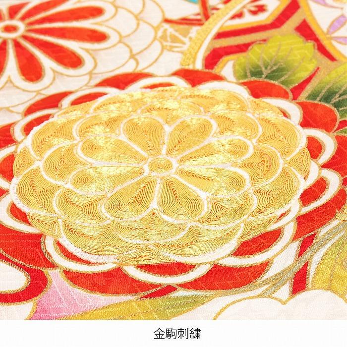 新品（純古典）お宮参り 産着 祝着のきもの京友禅染四季花車王朝毬文