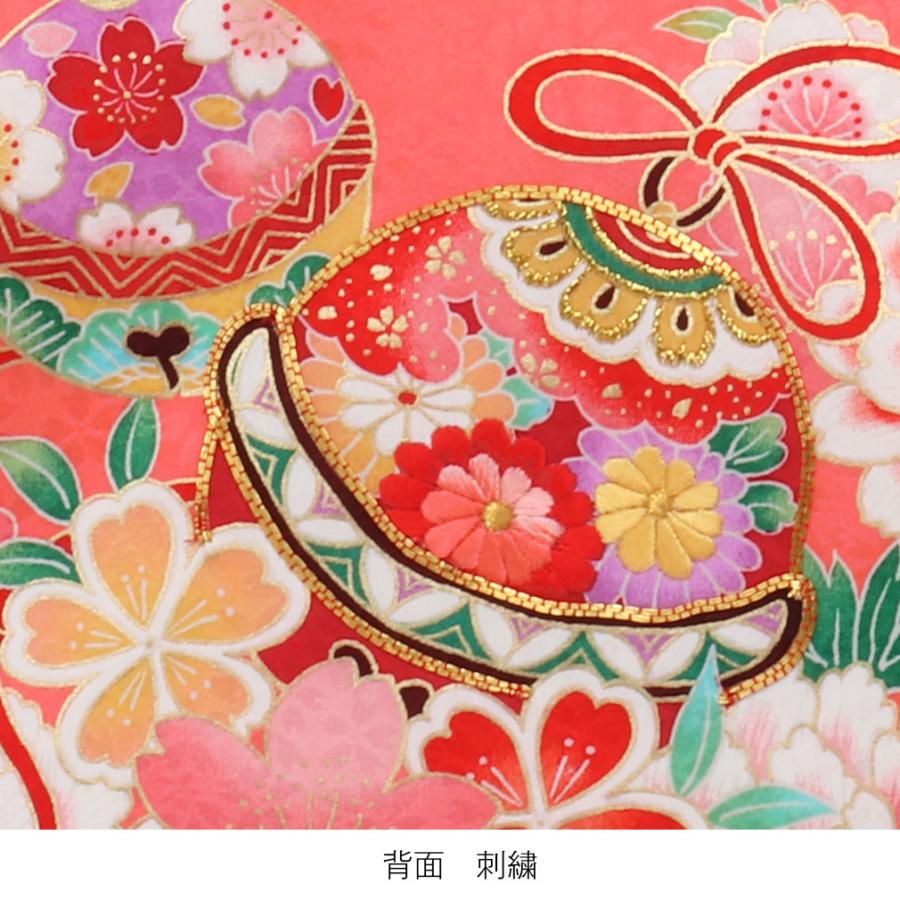 完動品 お宮参り 着物 女の子 服装 赤ちゃん 産着 掛け着 祝い着 初着 ピンク 鈴 牡丹 正絹 【MYK7516064612】(26717円)