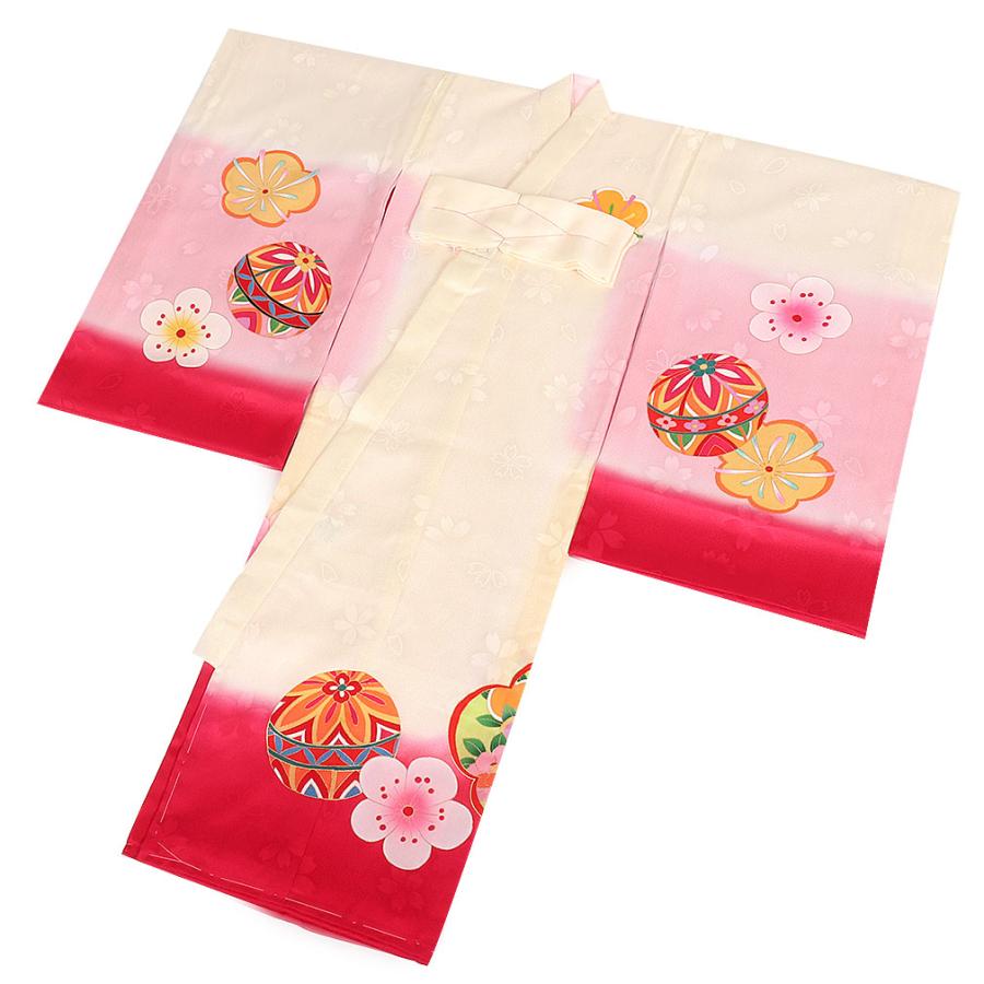 A7人気シール帳 お宮参り 着物 女の子 服装 赤ちゃん 産着 掛け着 祝い着 初着 クリーム 鞠 正絹 【LWH8237651442】(29282円)