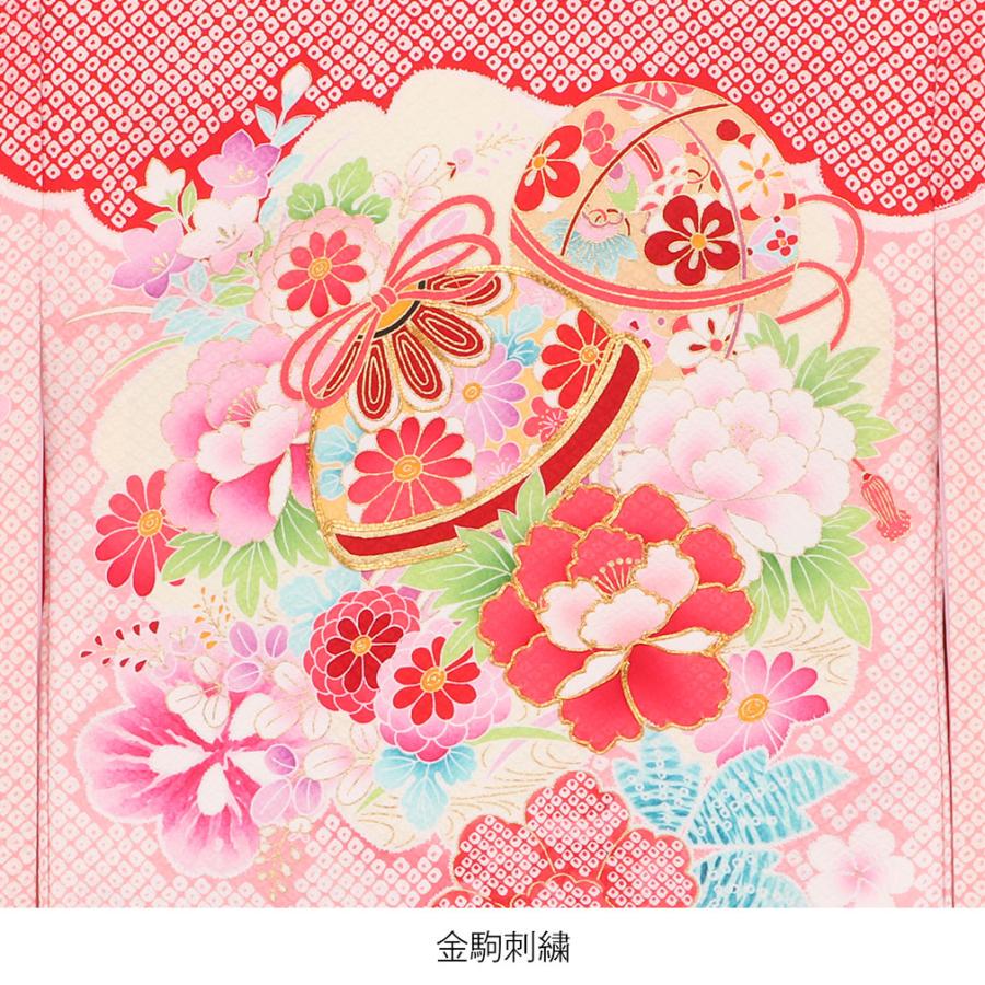 【中古品 】 お宮参り 着物 女の子 服装 赤ちゃん 産着 掛け着 祝い着 初着 赤 桃 鈴 牡丹 正絹 【KUE1006904846】(35792円)