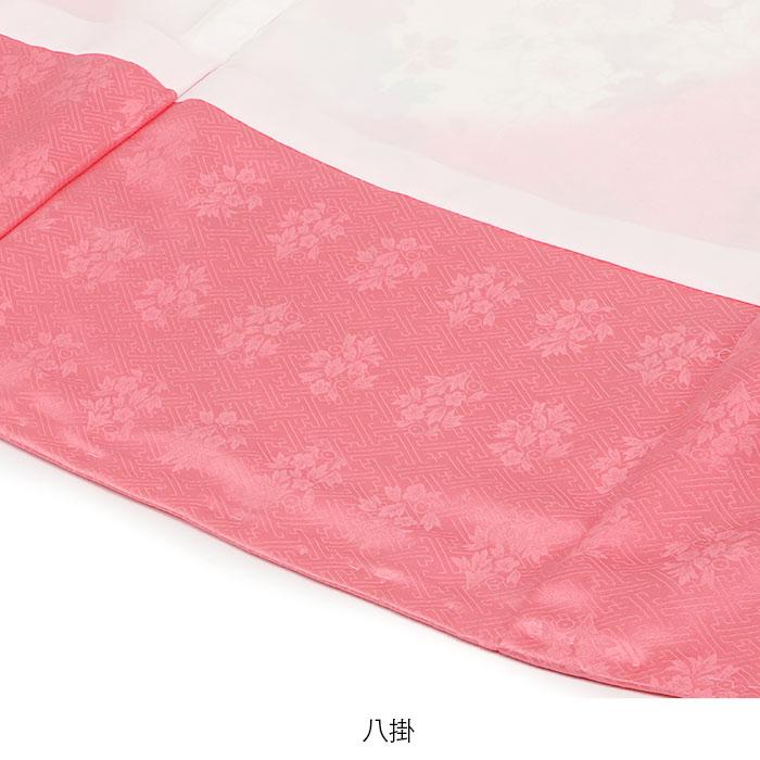 お宮参り 着物 女の子 産着 桃 ピンク 鞠 毬 牡丹 菊 桜 しだれ桜 正絹 友禅 金駒刺繍 金彩 新品_7