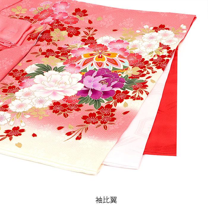 お宮参り 着物 女の子 産着 桃 ピンク 鞠 毬 牡丹 菊 桜 しだれ桜 正絹 友禅 金駒刺繍 金彩 新品_8