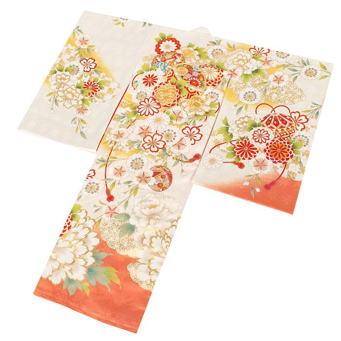 【新品】 正絹 特選京友禅 刺繍入り お宮参り産着♦︎長襦袢付 ペールオレンジ 鈴 商品検索 | 【公式】京都きもの友禅オンラインストア / 振袖