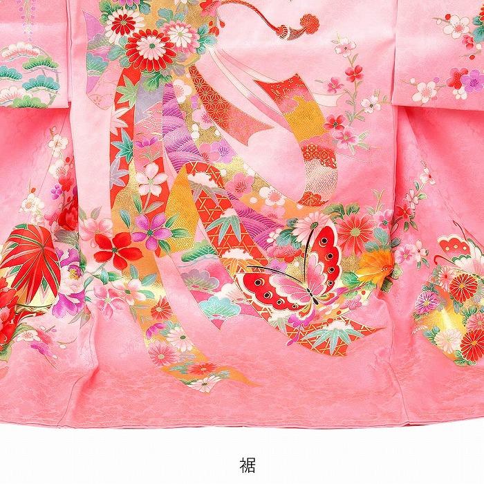 Kisste（キステ） お宮参り 着物 女の子 産着 桃 ピンク 花車 御所車