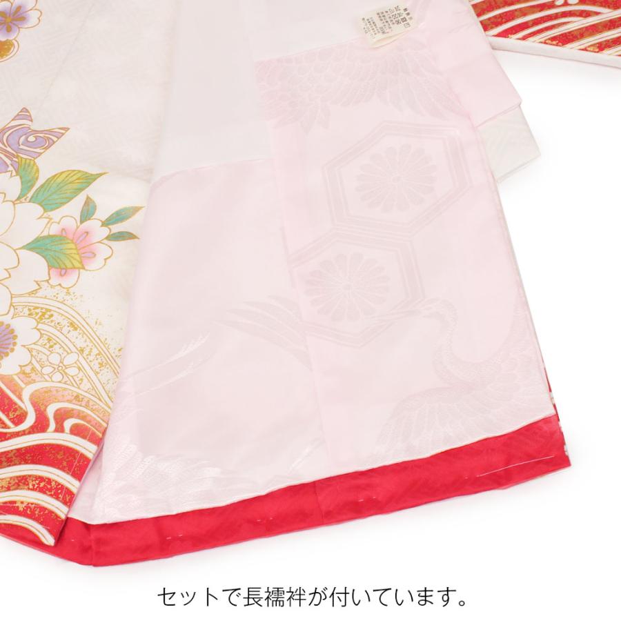 Kisste お宮参り 着物 女の子 産着 白 赤 毬 鞠 まり 牡丹 熨斗