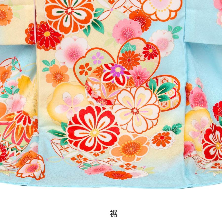 Kisste（キステ） お宮参り 着物 女の子 産着 水色 花車 御所車 毬 鞠