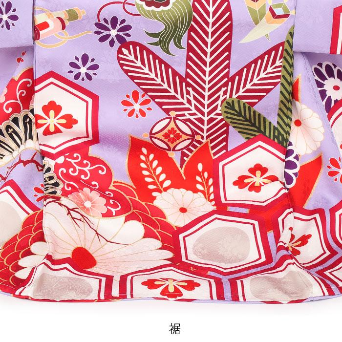 Kisste（キステ） お宮参り 着物 女の子 産着 紫 菊 松 松唐草 亀甲