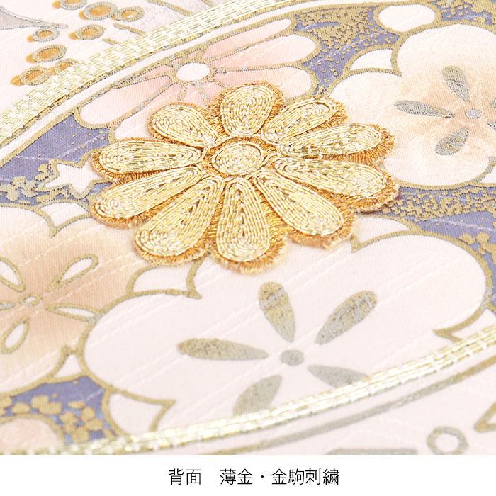 Kisste（キステ） お宮参り 着物 女の子 産着 藤色 銀 鞠 八重桜 牡丹