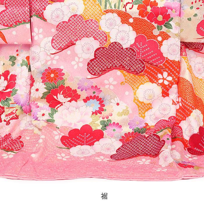 Kisste（キステ） お宮参り 着物 女の子 産着 桃 ピンク 花車 万 SALE