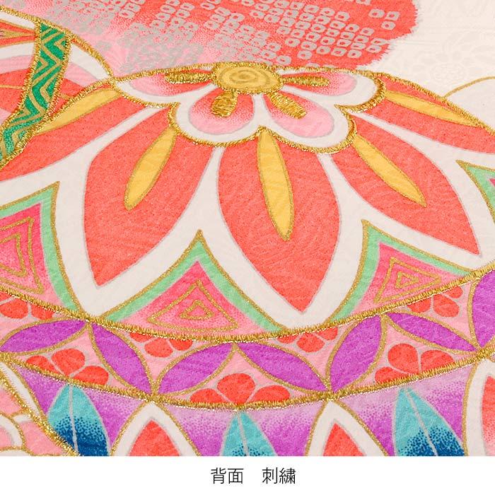 ぴ　新品お宮参り 産着 祝着のきもの　京友禅染　四季花王朝毬文ぼかし染 ぴ 新品お宮参り 産着 祝着のきもの 京友禅染 四季花王朝毬文