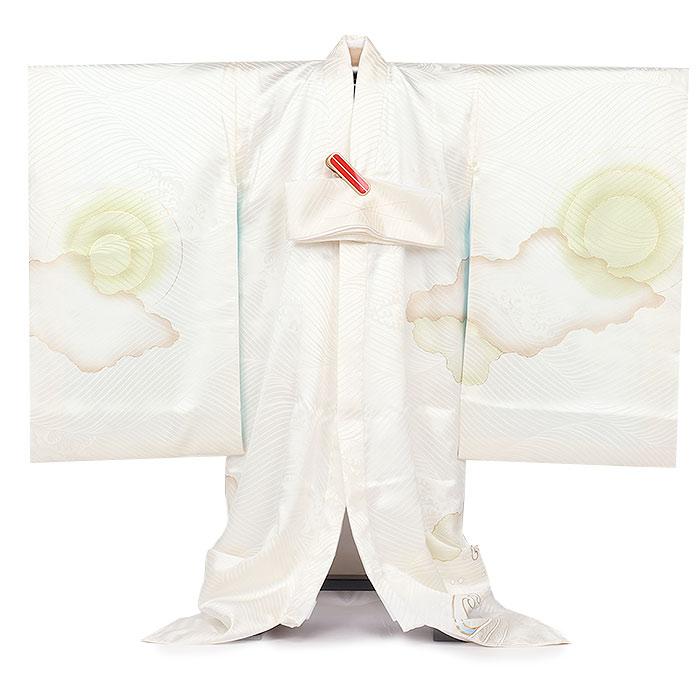 お宮参り 着物 男の子 産着 白 龍 辰 竜 昇龍 青龍 如意宝珠 伝統工芸品 立波 吉祥紋 正絹 友禅 金箔 銀箔 オーロラ箔 箔づかい 金彩 新品 日本製_7