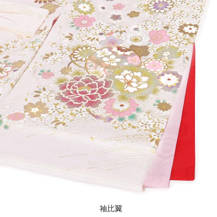 Kisste お宮参り 着物 女の子 産着 白 桃 ピンク 鞠 牡丹 桜 菊