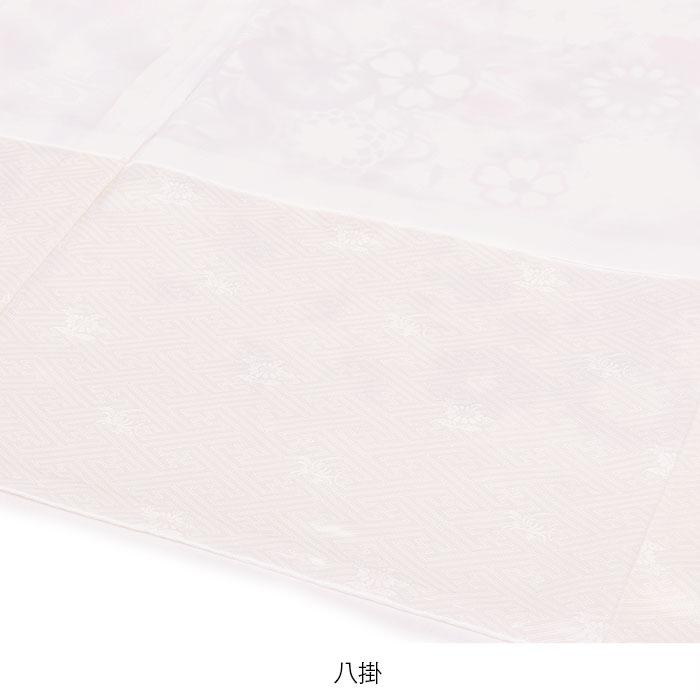 Kisste（キステ） お宮参り 着物 女の子 産着 白 桃 ピンク 鞠 牡丹 桜
