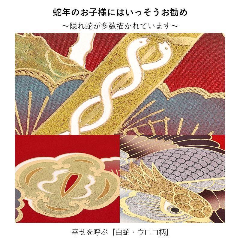 Kisste（キステ） お宮参り 着物 男の子 産着 赤 金 水色 鷹 富士山