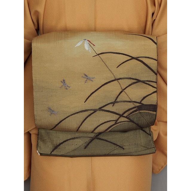 袋帯 お洒落帯 季節の帯 しゃれ袋帯 おしゃれ着物に 赤トンボ柄 お  