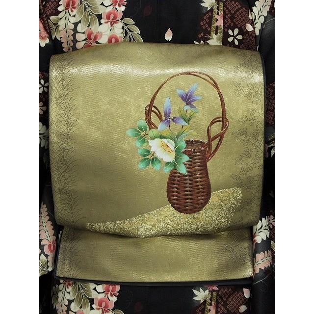 袋帯 正絹 本繭ちぎり絵工芸 谷口妙絵 西陣織 高級おしゃれ帯 仕立て済 