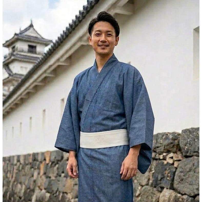 着物 男 デニム着物 メンズ 男性着物 サイズ 対応身長 約166cm
