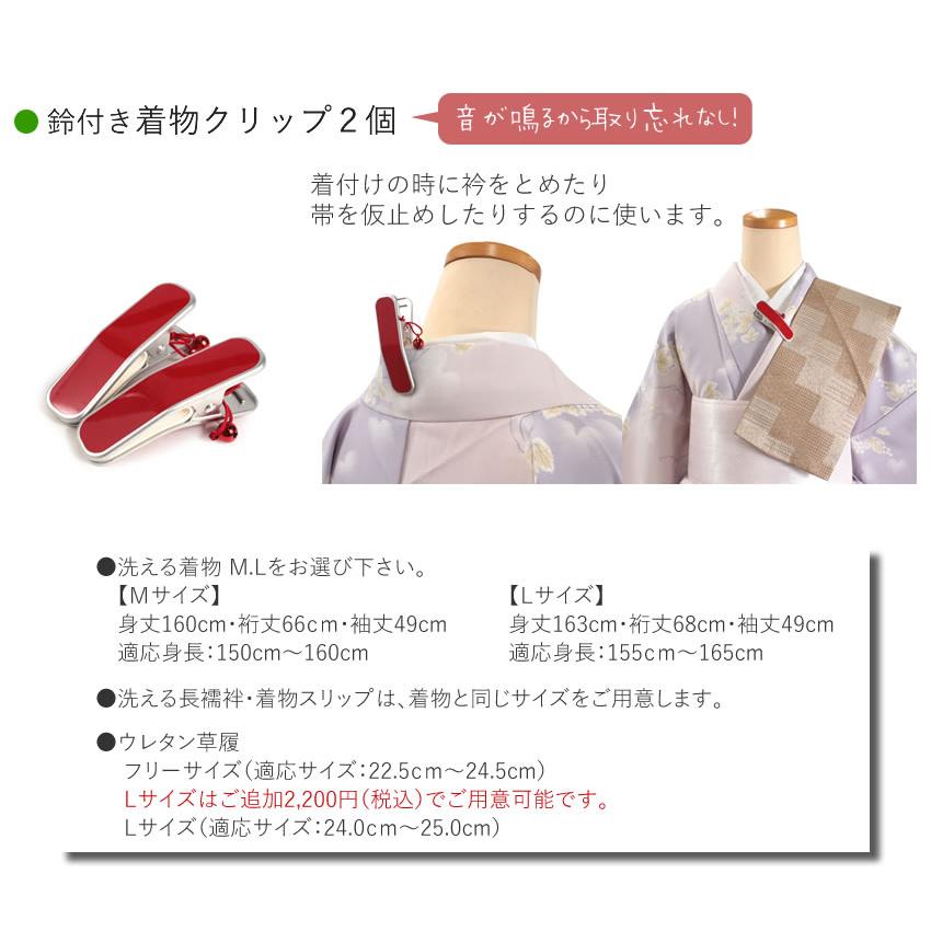 洗える着物  単衣 19点セット 春 秋 M L 送料無料 小紋 仕立て上がり 初心者 デビュー 福袋  稽古 着付 練習 着物 女性 レディース ひとえ きもの | ブランド登録なし | 06