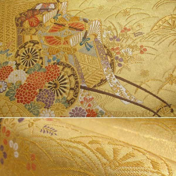 袋帯 お仕立て付 本金箔 ゴールド地寛文夢想錦【HZ】（mw-a） : 京都