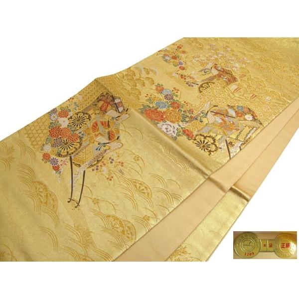 袋帯 お仕立て付 本金箔 ゴールド地寛文夢想錦【HZ】（mw-a） : 京都