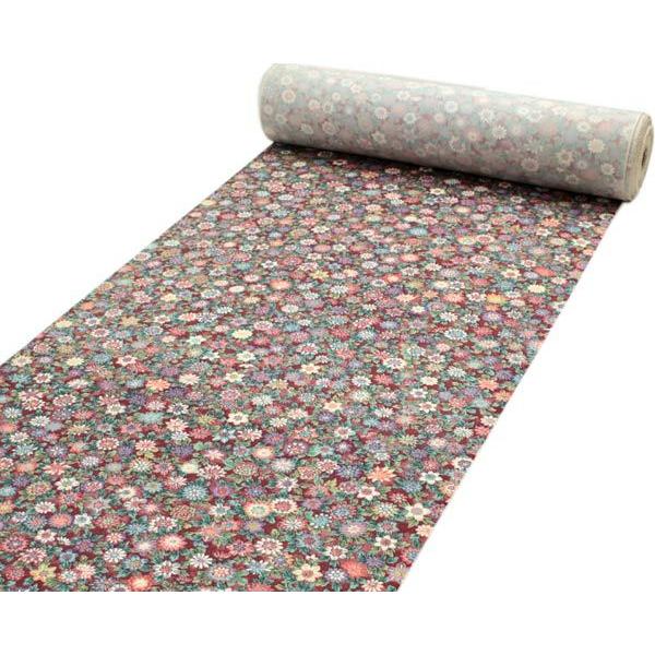 着物 小紋 反物 正絹 反物のみ 渋赤地菊尽くし柄 送料無料 : 京都