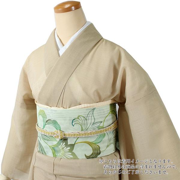 未使用品 紗 夏 夏着物 小紋 無地感 くすんだ深緑 身丈163cm