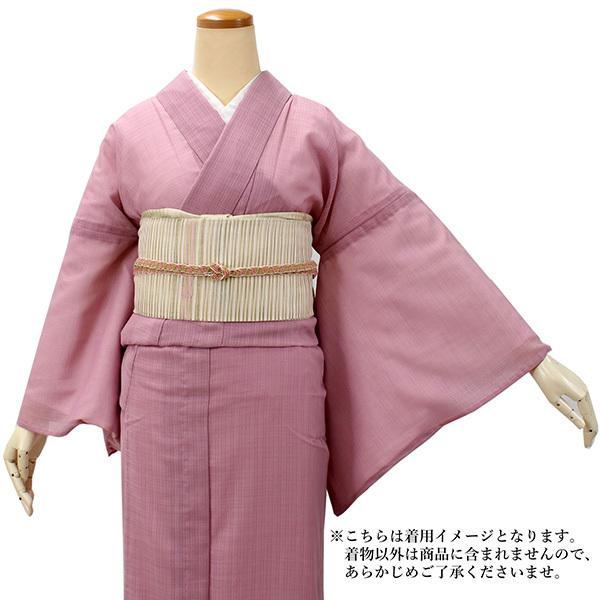 色無地 洗える 着物 仕立て上り レディース 女性 縦紗 M L 桃色