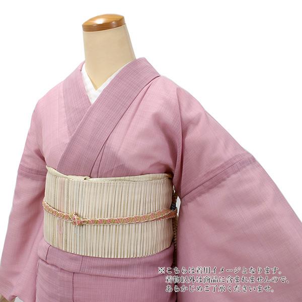 色無地 洗える 着物 仕立て上り レディース 女性 縦紗 M L 桃色