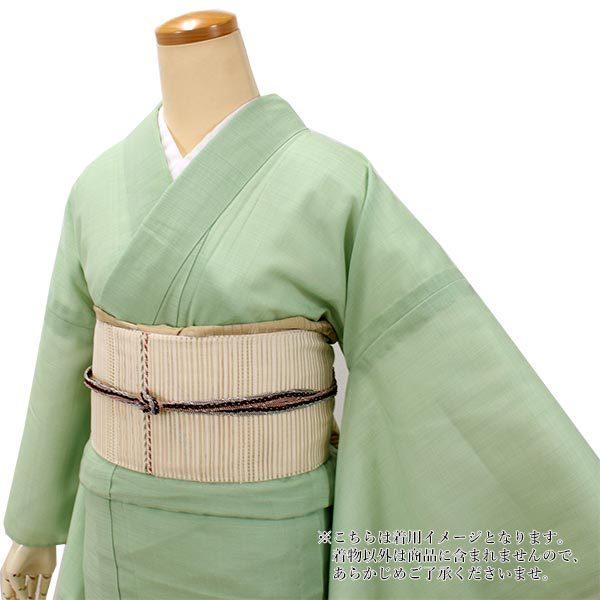 色無地 洗える 着物 仕立て上り レディース 女性 縦紗 M L 若緑色