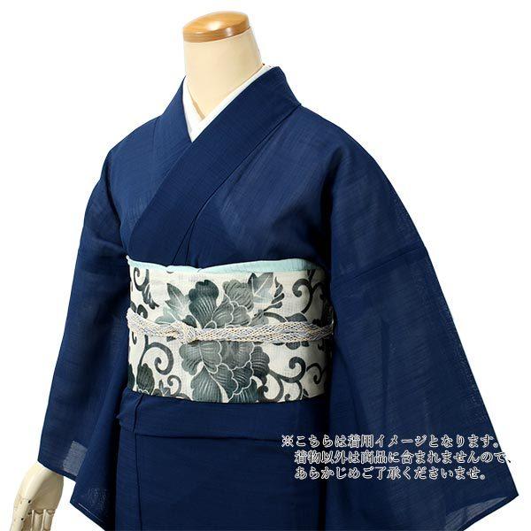 色無地 洗える 着物 仕立て上り レディース 女性 縦紗 M L 濃紺色