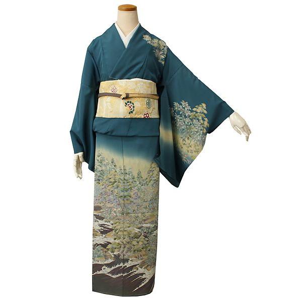 No.2907 訪問着　仮絵羽　正絹　着物　新品未使 未仕立て訪問着単品 若竹色 正絹着物 仮絵羽 （仕立て代込み） | 鱗屋