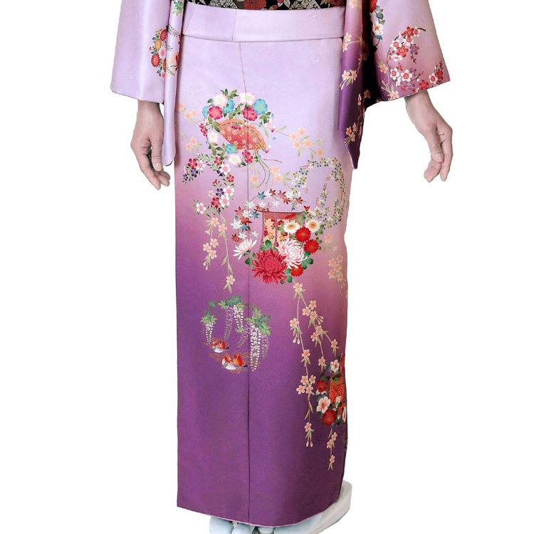 H.L 訪問着 5点セット 洗える ピンク紫ぼかし地 吉祥花の丸柄 H.L 訪問着 5点セット 洗える ピンク紫ぼかし地 吉祥花の丸柄