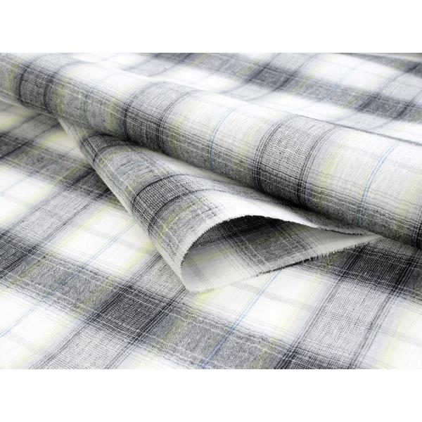 琵琶上布 綿麻 着物 反物 フルオーダーお仕立て付き グレーチェック