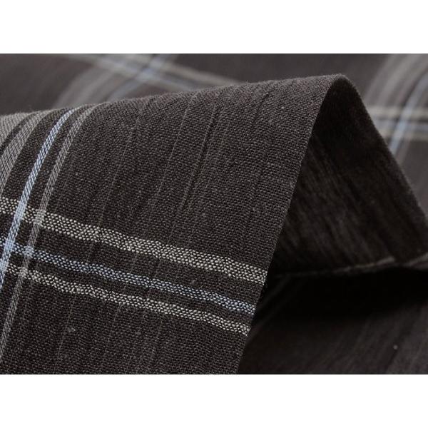 浴衣　綿麻　先染め ブロックチェック 黒　グレー　格子 2点　0601⑮ 楽天市場】浴衣 メンズ 単品 M L LLサイズ 近江ちぢみ ブラック グレー