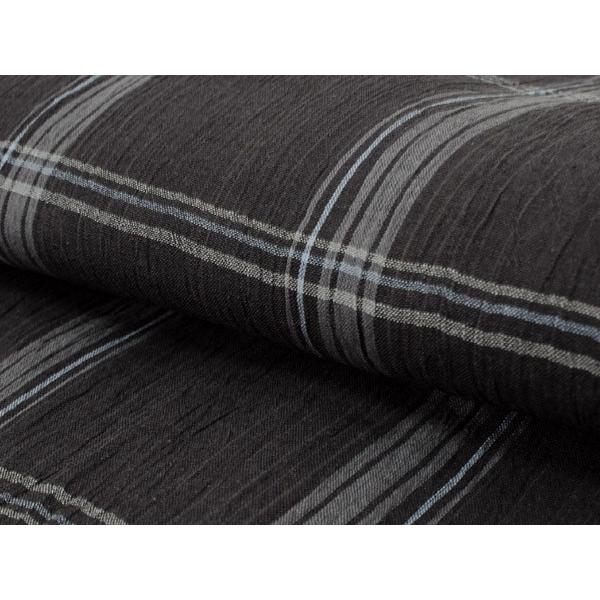 浴衣 メンズ 単品 M L LLサイズ 近江ちぢみ ブラック グレー 格子