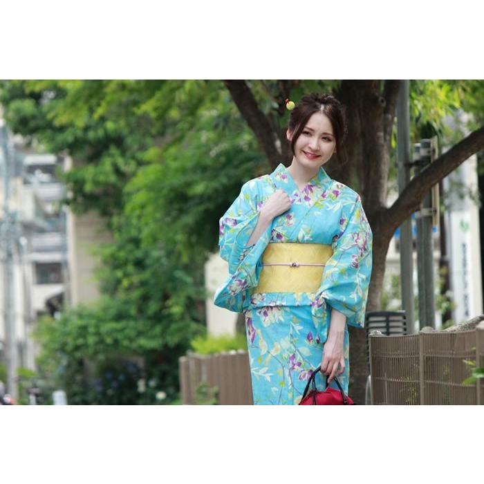 浴衣 レディース セット 3点 （浴衣＋帯＋下駄） フリーサイズ