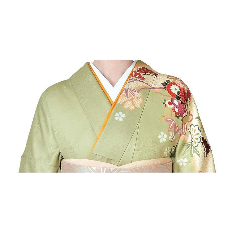 H.L（アッシュ・エル） 訪問着 単品 渋黄緑地 吉祥花薬玉柄 フリー