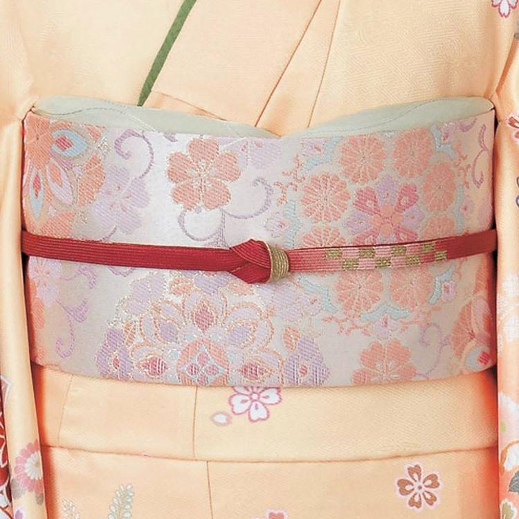 訪問着 フルセット 18点 洗える 着物 帯 長襦袢 帯揚げ 帯締め 草履バッグ オレンジ地 貝桶に吉祥花 卒業式 卒園式 入学式 結婚式 七五三 購入 未使用の画像