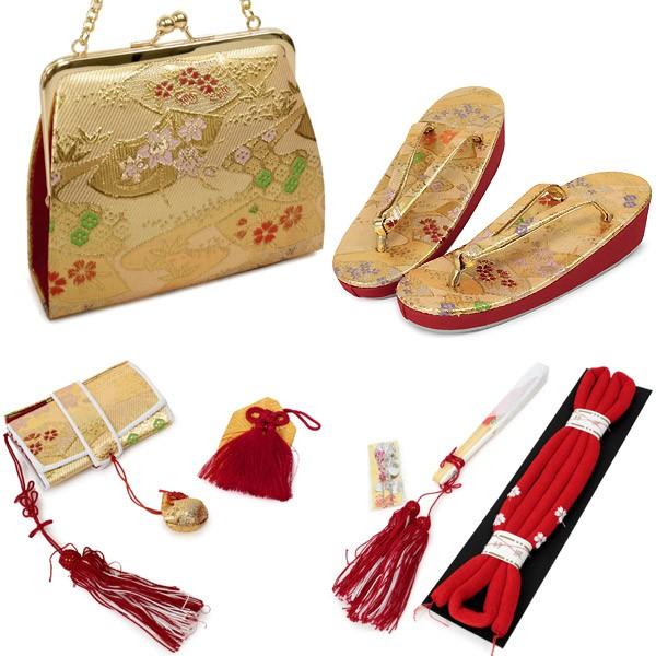 箱迫セット 七五三 7歳 桜 花 手毬 黒 金 赤 緑 ピンク 白 帯締め 丸